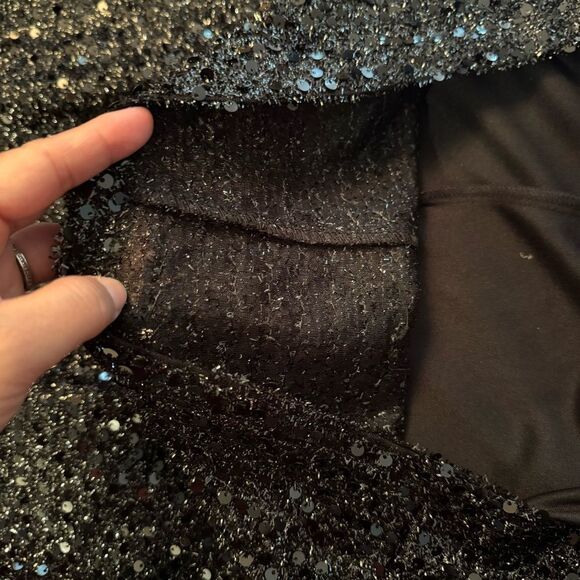 SLNY Black Sequin Cocktail Party Dress V-Neck Sz 6 NEW - Picture 10 of 15